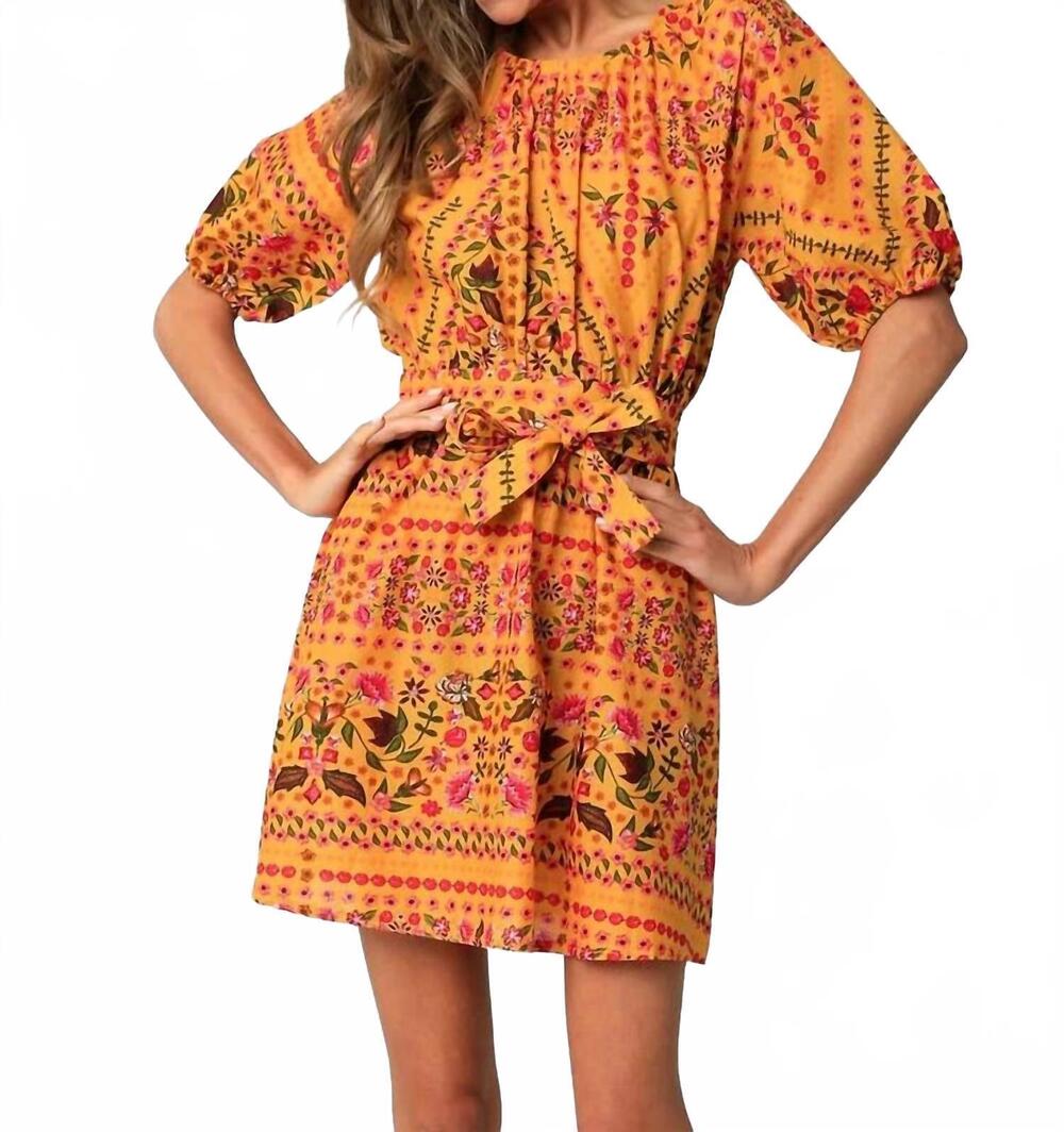 NEW OLIVACEOUS marigold mini dress in yellow